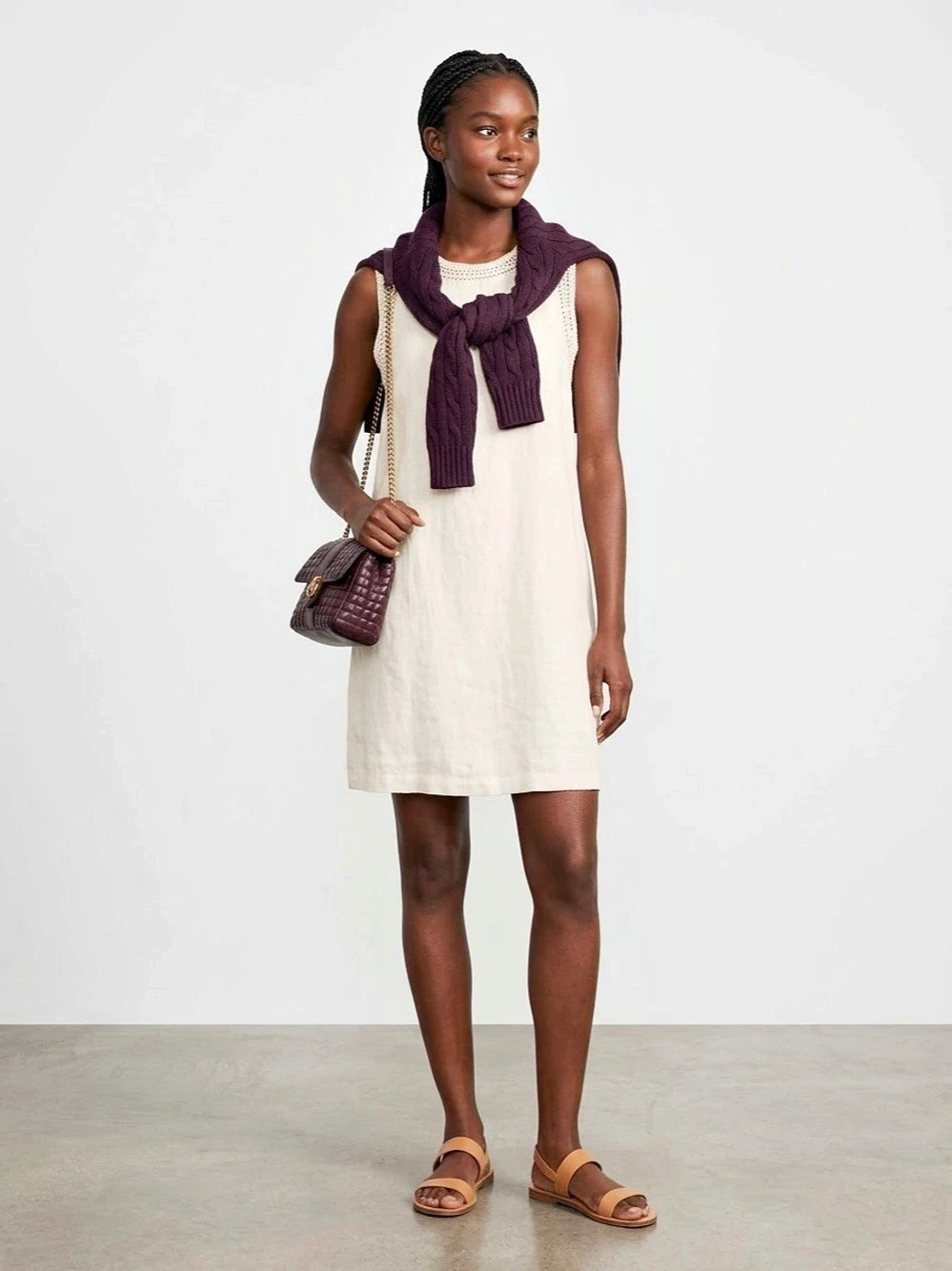 NWT J.Crew Linen Crochet Trim Mini Dress Size Medium